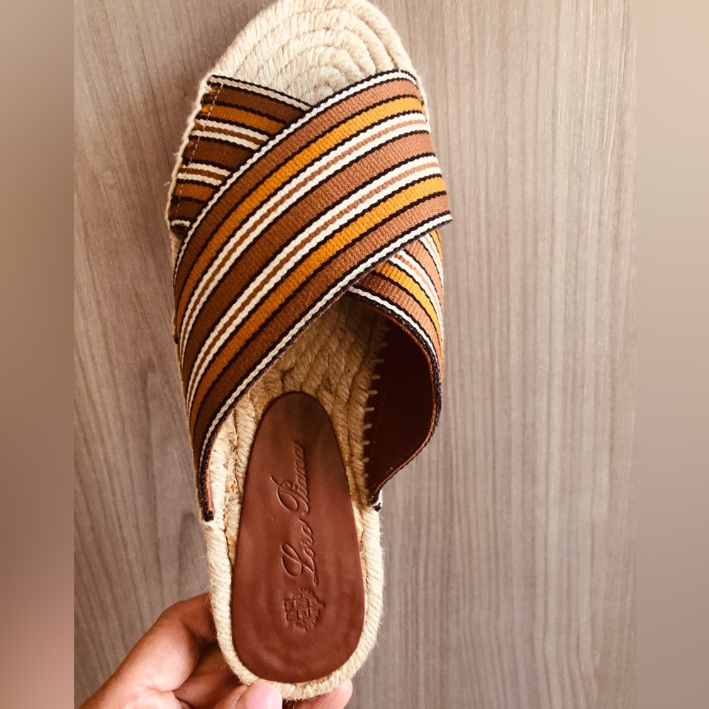 GIFTABLE NWOT Loro Piana Crossover Suitcase Striped Canvas Espadrille Slides . - Picture 9 of 12